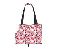 Kuilepa Japanese Cherry Blossoms Print Dog Carrier for Small Dogs,Soft Sided Pet Carrier Bag with Pockets,Portable Medium Dog Puppy Large Cat Travel Handbag Tote for Hiking Traveling Outdoor