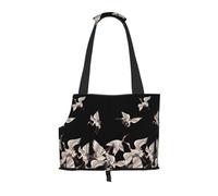 Kuilepa Japanese White Crane Print Dog Carrier for Small Dogs,Soft Sided Pet Carrier Bag with Pockets,Portable Medium Dog Puppy Large Cat Travel Handbag Tote for Hiking Traveling Outdoor