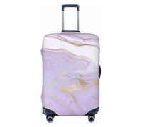 Kuilepa Lavender Glitter Foil Stripes Print Luggage Covers For Suitcase,Elastic Washable & Stretchable Suitcase Covers For Luggage, Anti-Scratch - Fits 18-32 Inch Luggage-No Luggage Included, Black