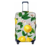Kuilepa Lemon Seamless Pattern Oil Painting Effect Print Luggage Covers For Suitcase,Elastic Washable & Stretchable Suitcase Covers For Luggage,- Fits 18-32 Inch Luggage-No Luggage Included, Black, L