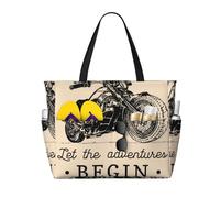 Kuilepa Let The Adventure Begin Print Beach Pool Bags Tote For Women Ladies Large Gym Tote Carry On Bag For Weekender Travel Waterproof