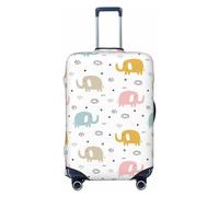 Kuilepa Little Elephant Print Luggage Covers For Suitcase,Elastic Washable & Stretchable Suitcase Covers For Luggage, Anti-Scratch - Fits 18-32 Inch Luggage-No Luggage Included, Black, XL