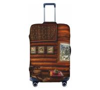 Kuilepa Log Cabin Inside Print Luggage Covers For Suitcase,Elastic Washable & Stretchable Suitcase Covers For Luggage, Anti-Scratch - Fits 18-32 Inch Luggage-No Luggage Included, Black, L