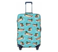 Kuilepa Mallard Ducks Swimming In The Lake Print Luggage Covers For Suitcase,Elastic Washable & Stretchable Suitcase Covers For Luggage, Anti-Scratch - Fits 18-32 Inch Luggage-No Luggage Included