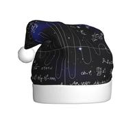 Kuilepa Mathematica Science Print Christmas Hat,Santa Hat,Xmas Holiday Hat For Adults,Thickened Santa Hats For Christmas New Year Holiday Party Supplies