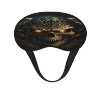 Kuilepa Metal Evil Skull Print Sleep Eye Mask for Men Women,Light Blocking Night Blindfold,Soft Eye Shade Cover for Travel
