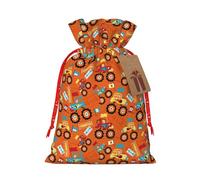 Kuilepa Monster Truck,Truck Cartoon Print Linen Burlap Bags With Gift Tags,Gift Bags Wedding Party,Christmas Birthday Presents For Party Home Supplies