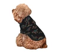 Kuilepa Neon Dinosaur Print Dog Hoodie Security Dog Sweater Dog Clothes Dog Hoodie Sweatshirt for Small Medium Large Dogs (Xs-XXL)