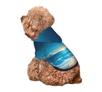Kuilepa Night Sky Beach Scene Print Dog Hoodie Security Dog Sweater Dog Clothes Dog Hoodie Sweatshirt for Small Medium Large Dogs (Xs-XXL)