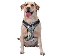 Kuilepa No Pull Dog Harness Adjustable Reflective Oxford Easy Control Medium Large Dog Harness,Large,Majestic Snowy Wolf