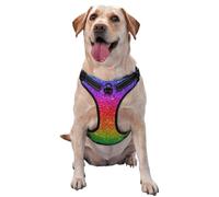Kuilepa No Pull Dog Harness Adjustable Reflective Oxford Easy Control Medium Large Dog Harness,Large,Rainbow Glitter