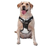 Kuilepa No Pull Dog Harness Adjustable Reflective Oxford Easy Control Medium Large Dog Harness,Large,Black and White Boston Terrier