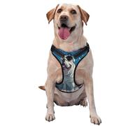 Kuilepa No Pull Dog Harness Adjustable Reflective Oxford Easy Control Medium Large Dog Harness,Medium,Starry Sky Cloud Bulldog