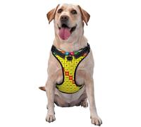 Kuilepa No Pull Dog Harness Adjustable Reflective Oxford Easy Control Medium Large Dog Harness,Medium,Multiplication Table2