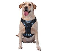 Kuilepa No Pull Dog Harness Adjustable Reflective Oxford Easy Control Medium Large Dog Harness,Medium,Night Scene of Wolves
