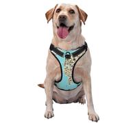 Kuilepa No Pull Dog Harness Adjustable Reflective Oxford Easy Control Medium Large Dog Harness,Small,World Travel Line Icons Map
