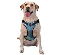 Kuilepa No Pull Dog Harness Adjustable Reflective Oxford Easy Control Medium Large Dog Harness,X-Large,Majestic Deer Mountain Lake