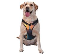 Kuilepa No Pull Dog Harness Adjustable Reflective Oxford Easy Control Medium Large Dog Harness,X-Large,Lighthouse at Sunset Coast