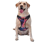Kuilepa No Pull Dog Harness Adjustable Reflective Oxford Easy Control Medium Large Dog Harness,X-Large,Hawaiian Island Beach Shark