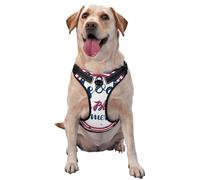 Kuilepa No Pull Dog Harness Adjustable Reflective Oxford Easy Control Medium Large Dog Harness,X-Large,God Bless America Patriotic Star