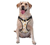 Kuilepa No Pull Dog Harness Adjustable Reflective Oxford Easy Control Medium Large Dog Harness,X-Large,Cute Bee Honey Jar Hive Bear