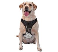 Kuilepa No Pull Dog Harness Adjustable Reflective Oxford Easy Control Medium Large Dog Harness,X-Large,Piano Keys with Musical Notes