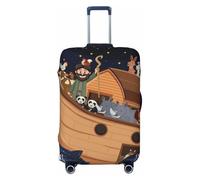 Kuilepa Ocean Scene With Noah'S Ark Print Luggage Covers For Suitcase,Elastic Washable & Stretchable Suitcase Covers For Luggage, Anti-Scratch - Fits 18-32 Inch Luggage-No Luggage Included, Black, XL