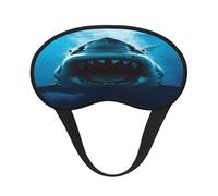 Kuilepa Open-Mouthed Shark Print Sleep Eye Mask for Men Women,Light Blocking Night Blindfold,Soft Eye Shade Cover for Travel