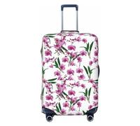 Kuilepa Orchids Flowers Print Luggage Covers For Suitcase,Elastic Washable & Stretchable Suitcase Covers For Luggage, Anti-Scratch - Fits 18-32 Inch Luggage-No Luggage Included, Black, S