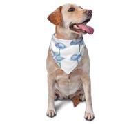 Kuilepa Pale Blue Lotus Flowers Print Dog Bandana Birthday Gift Washable Christmas Bandana Scarf for Small to Large Dog Puppy Cat