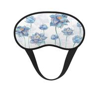 Kuilepa Pale Blue Lotus Flowers Print Sleep Eye Mask for Men Women,Light Blocking Night Blindfold,Soft Eye Shade Cover for Travel