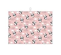 Kuilepa Panda Flying In The Sky Print Dish Drying Mat For Kitchen Counter Drying Mats Microfiber Kitchen Countertop Protector Dishes Pad Large18x24 Inch