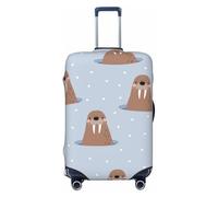Kuilepa Playful Walrus Wonders Print Luggage Covers For Suitcase,Elastic Washable & Stretchable Suitcase Covers For Luggage, Anti-Scratch - Fits 18-32 Inch Luggage-No Luggage Included, Black, S