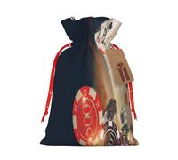 Kuilepa Poker Chips Print Linen Burlap Bags With Gift Tags,Gift Bags Wedding Party,Christmas Birthday Presents For Party Home Supplies