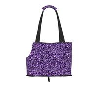 Kuilepa Purple Leopard Print Dog Carrier for Small Dogs,Soft Sided Pet Carrier Bag with Pockets,Portable Medium Dog Puppy Large Cat Travel Handbag Tote for Hiking Traveling Outdoor