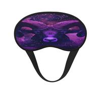 Kuilepa Purple Starry Sky Antelope Print Sleep Eye Mask for Men Women,Light Blocking Night Blindfold,Soft Eye Shade Cover for Travel