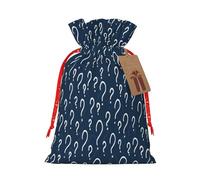 Kuilepa Question Marks Print Linen Burlap Bags With Gift Tags,Gift Bags Wedding Party,Christmas Birthday Presents For Party Home Supplies