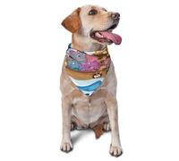Kuilepa Rainbow Animals On Noah's Ark Print Dog Bandana Birthday Gift Washable Christmas Bandana Scarf for Small to Large Dog Puppy Cat