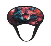 Kuilepa Red Flame Wolf Head Print Sleep Eye Mask for Men Women,Light Blocking Night Blindfold,Soft Eye Shade Cover for Travel