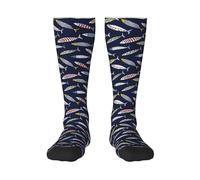 Kuilepa Sardine Print Men'S Women'S Novelty Socks,Funny Crazy Socks Gifts, 1 Black, One size
