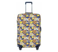 Kuilepa Sicilian Style Print Luggage Covers For Suitcase,Elastic Washable & Stretchable Suitcase Covers For Luggage, Anti-Scratch - Fits 18-32 Inch Luggage-No Luggage Included, Black, L