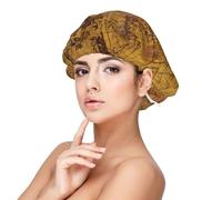 Kuilepa Silk Bonnet Satin Bonnet For Sleeping Women And Men,Double Layer Hair Bonnet For Curly Braids Hair(Vintage Map)