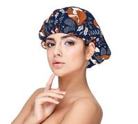 Kuilepa Silk Bonnet Satin Bonnet For Sleeping Women And Men,Double Layer Hair Bonnet For Curly Braids Hair(Cute Foxes)