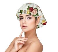 Kuilepa Silk Bonnet Satin Bonnet For Sleeping Women And Men,Double Layer Hair Bonnet For Curly Braids Hair(Vintage Bike Flower Butterfly)