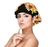 Kuilepa Silk Bonnet Satin Bonnet For Sleeping Women And Men,Double Layer Hair Bonnet For Curly Braids Hair(Sunflower Gnomes)