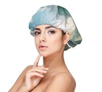 Kuilepa Silk Bonnet Satin Bonnet For Sleeping Women And Men,Double Layer Hair Bonnet For Curly Braids Hair(Cloud Sky Green Dragon)