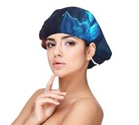 Kuilepa Silk Bonnet Satin Bonnet For Sleeping Women And Men,Double Layer Hair Bonnet For Curly Braids Hair(Red And Blue Fire Dragon)