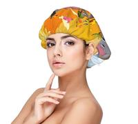 Kuilepa Silk Bonnet Satin Bonnet For Sleeping Women And Men,Double Layer Hair Bonnet For Curly Braids Hair(Animals On Noah'S Ark Floating)