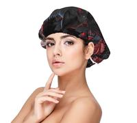 Kuilepa Silk Bonnet Satin Bonnet For Sleeping Women And Men,Double Layer Hair Bonnet For Curly Braids Hair(Rose Full Moon Black Wolf)