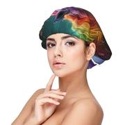 Kuilepa Silk Bonnet Satin Bonnet For Sleeping Women And Men,Double Layer Hair Bonnet For Curly Braids Hair(Colorful Haired White Horse)